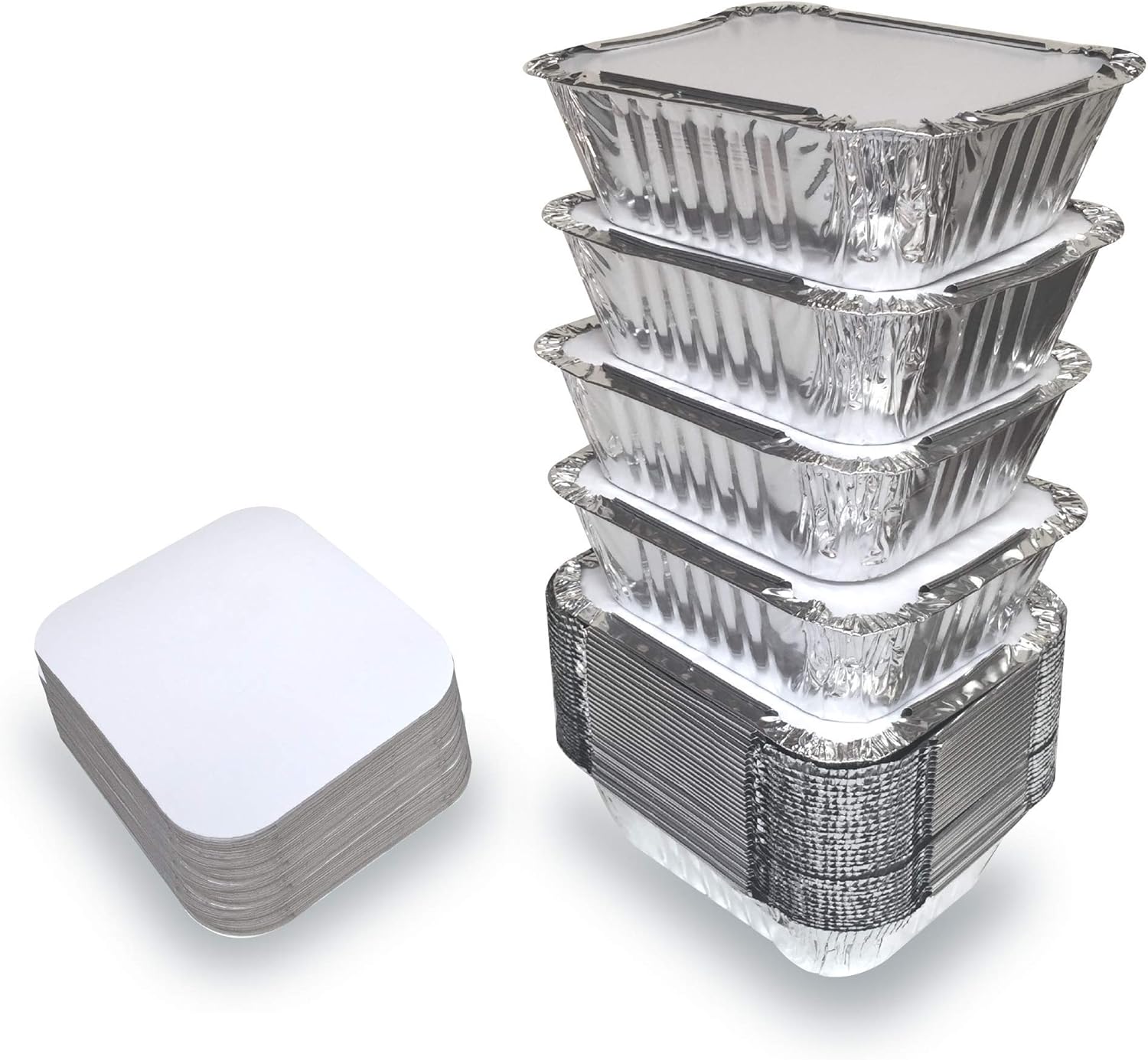 Meal Prep Container - 55 Pack Small Foil Pans with