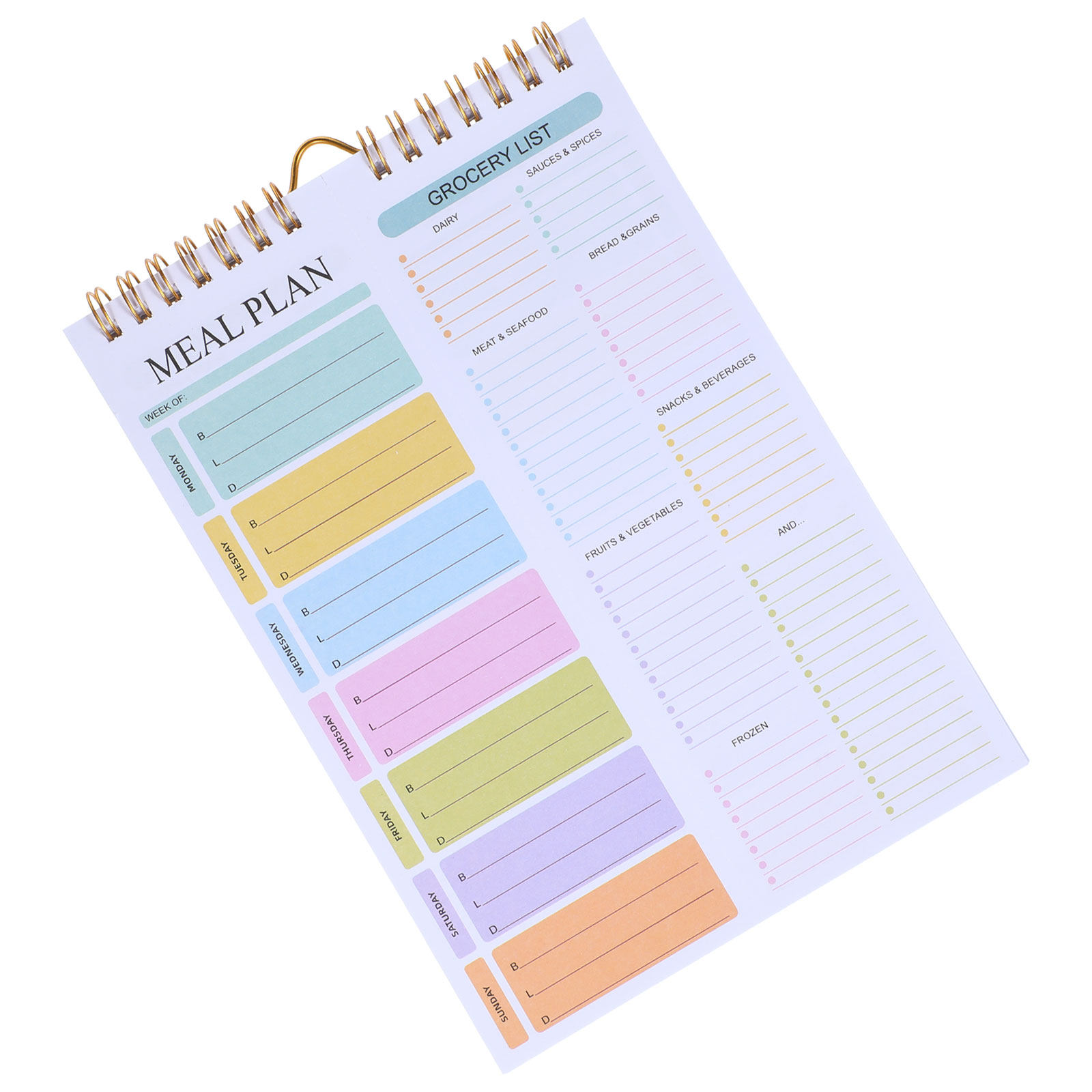 Meal Prep Grocery List - Weekly Meal Planner Notebook A5 Spiral
