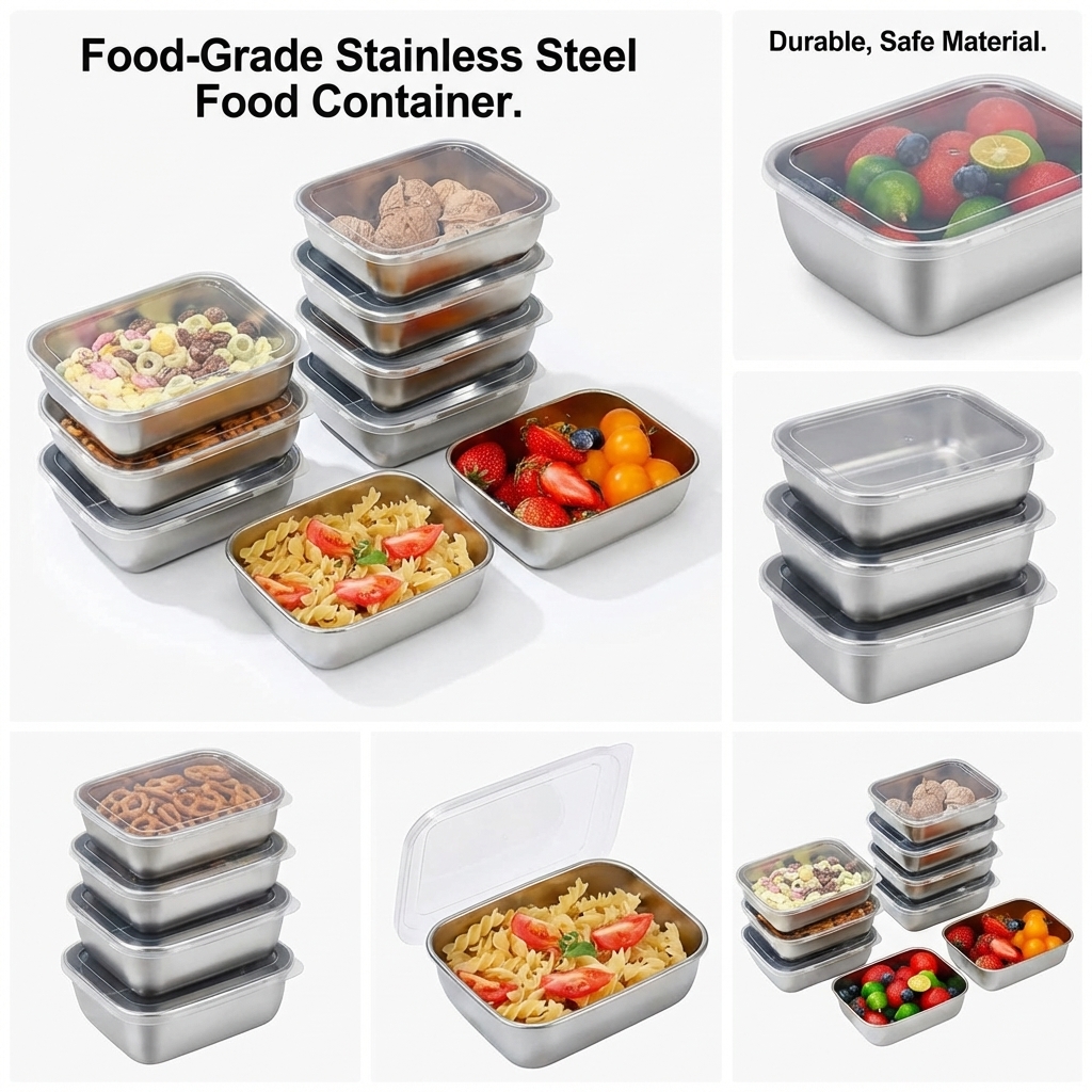 Meal Prep Recipes - 5PCS Stainless Steel Food Storage Containers
