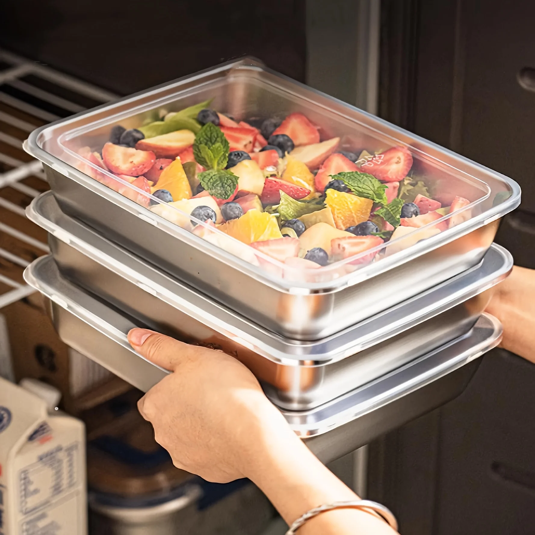 Meal Prep Container - 3pcs Stainless Steel Food Containers &
