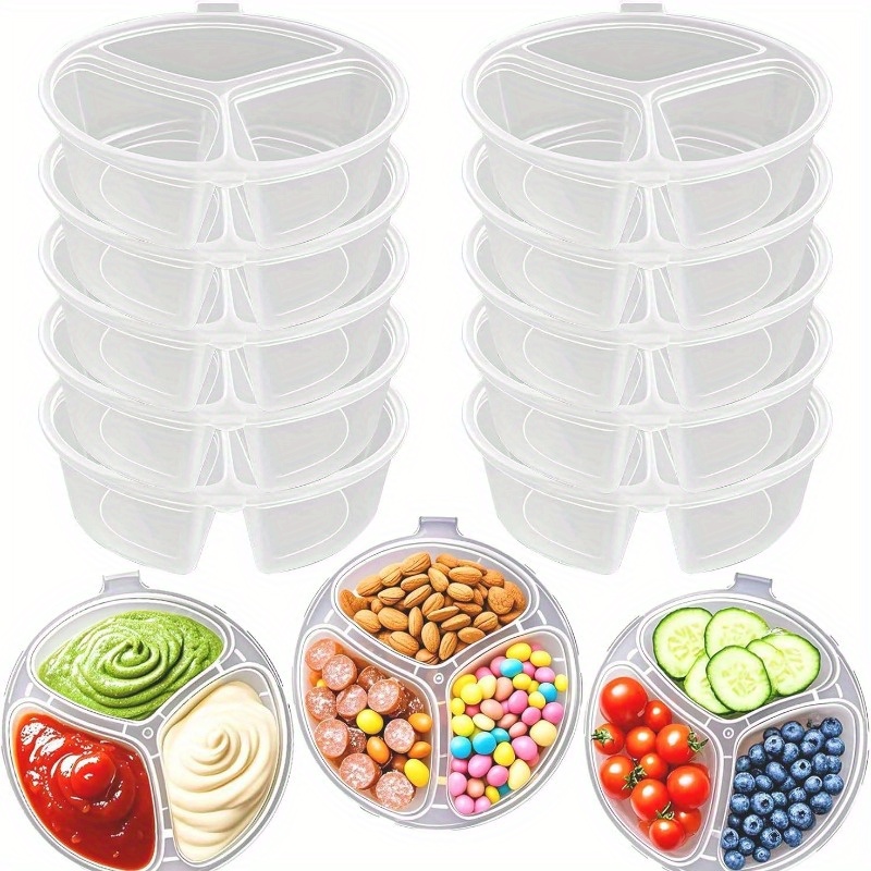 Meal Prep Recipes - Round 3-Compartment Disposable Food Containers with