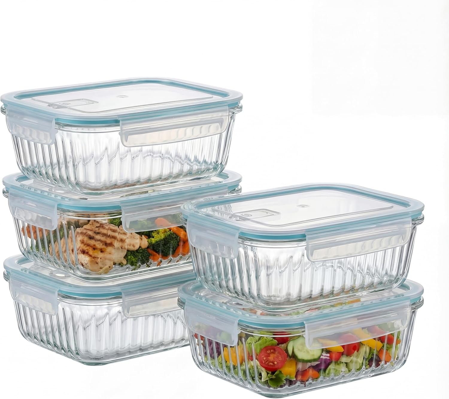 Meal Prep Container - 5-Packs, 36 Oz Glass Meal Prep