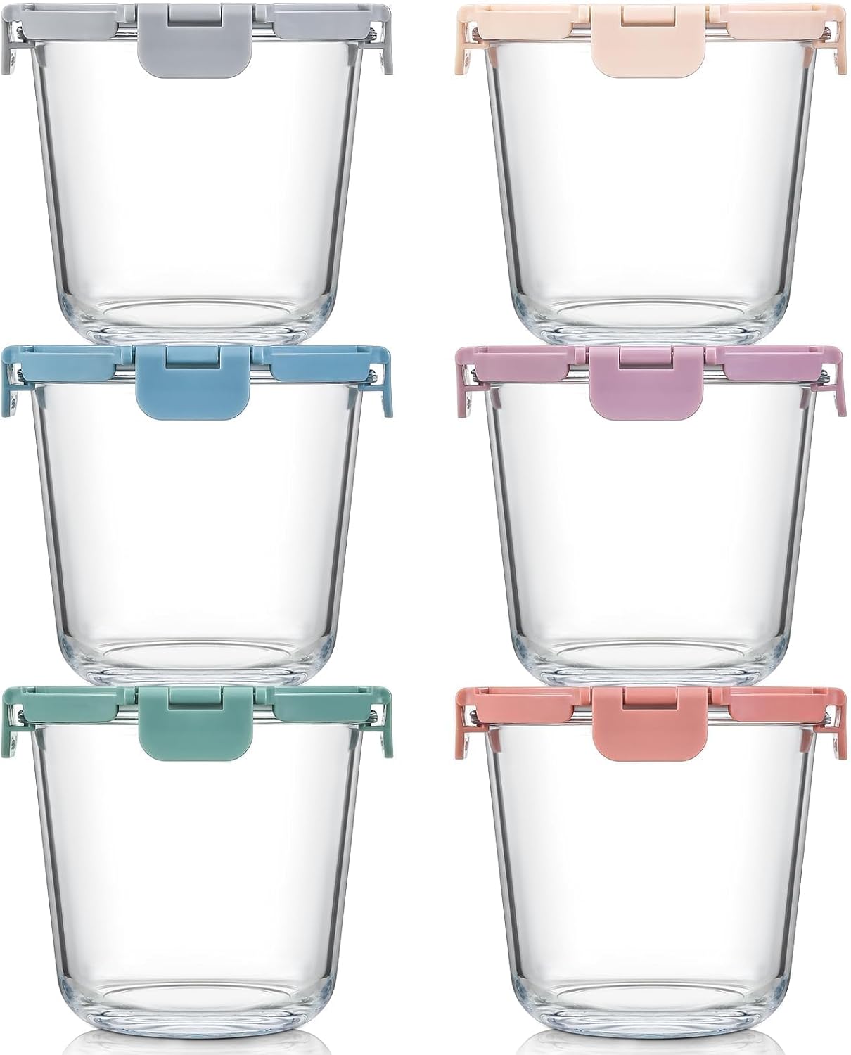 Meal Prep Jars With Lids - [UPGRADED LID] 6 Sets 3 Cup/24oz