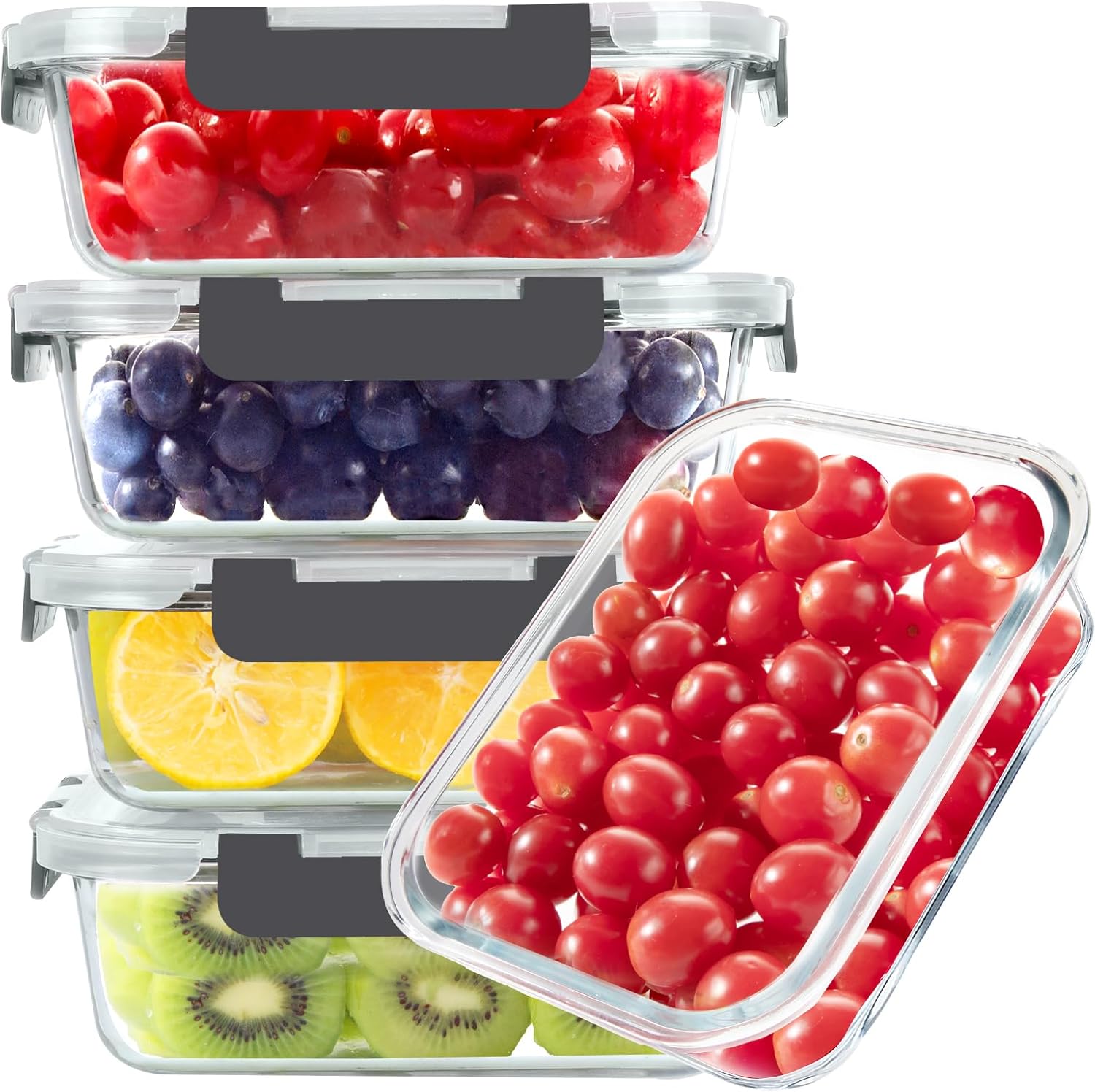 Meal Prep Container - Glass Food Storage Containers, 5 Pack