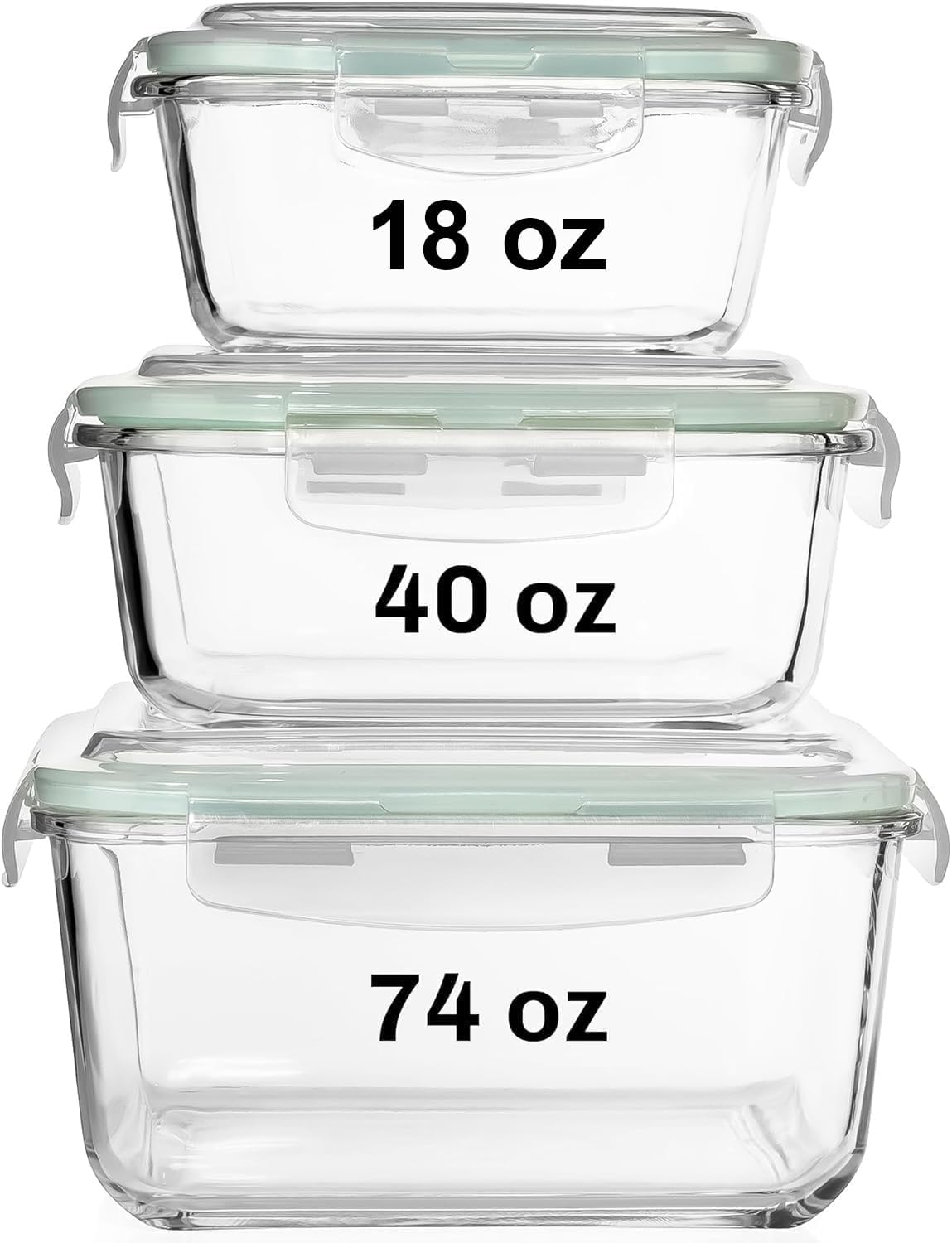 6 PC Square Glass Food Storage - Meal Prep Container avis et prix