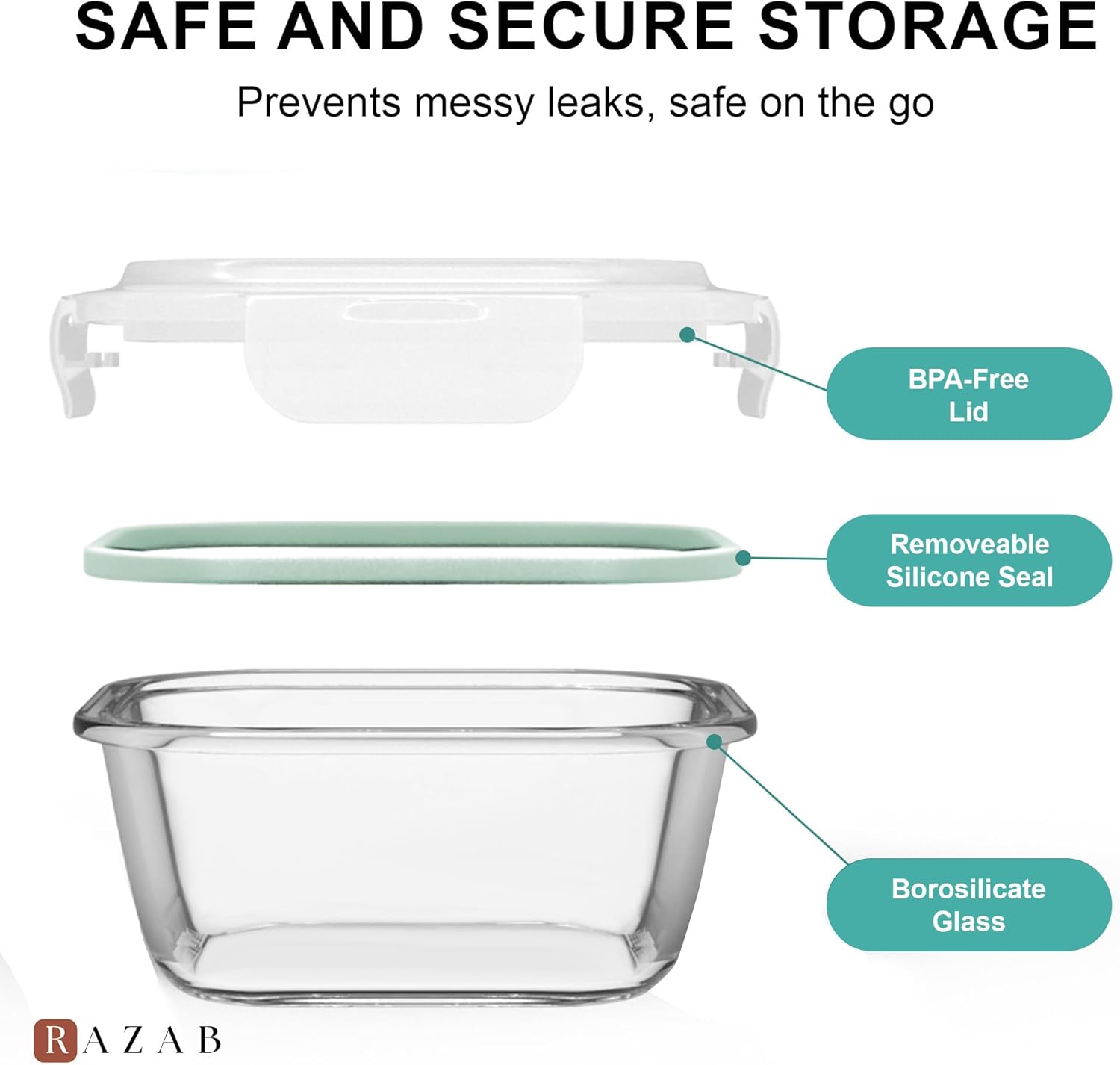 6 PC Square Glass Food Storage - Meal Prep Container avis et prix