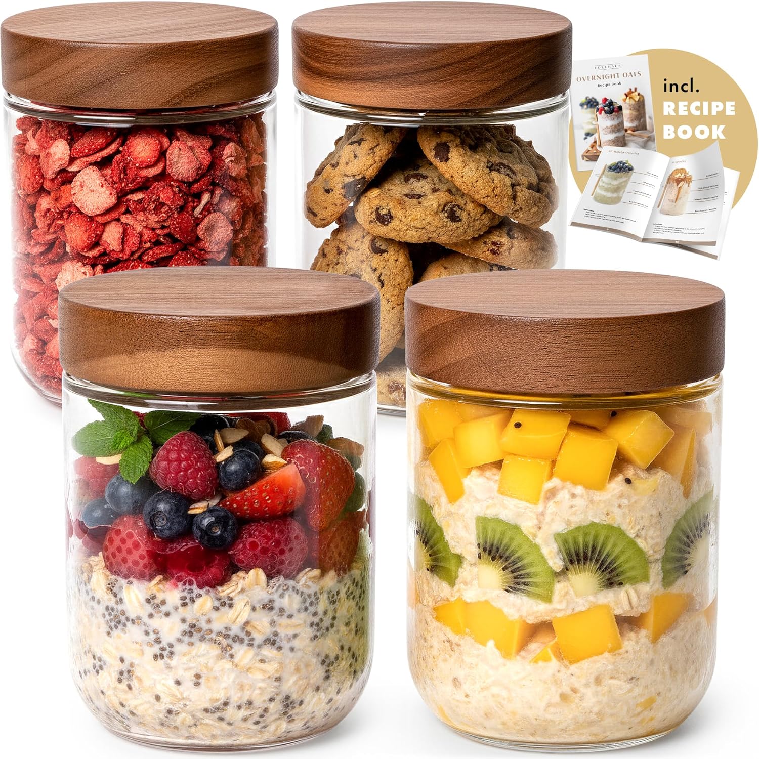 Overnight Oats Containers with - Meal Prep Jars With Lids avis et prix