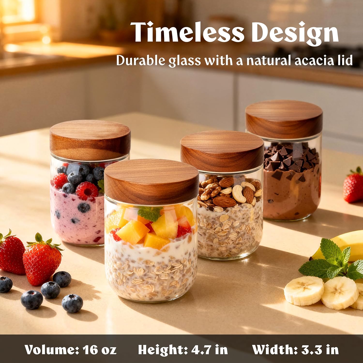 Overnight Oats Containers with - Meal Prep Jars With Lids avis et prix