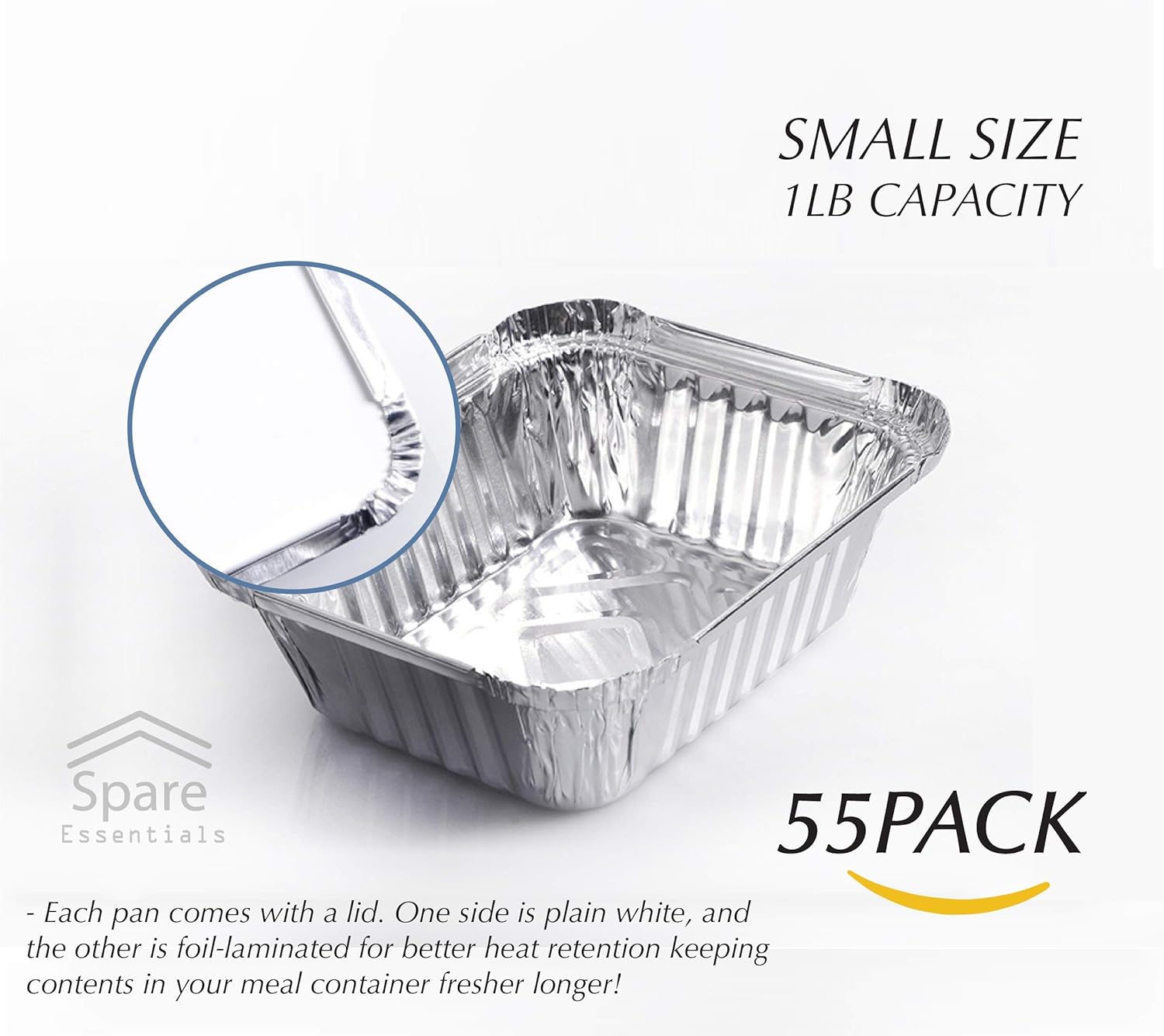 55 Pack Small Foil Pans with L - Meal Prep Container avis et prix