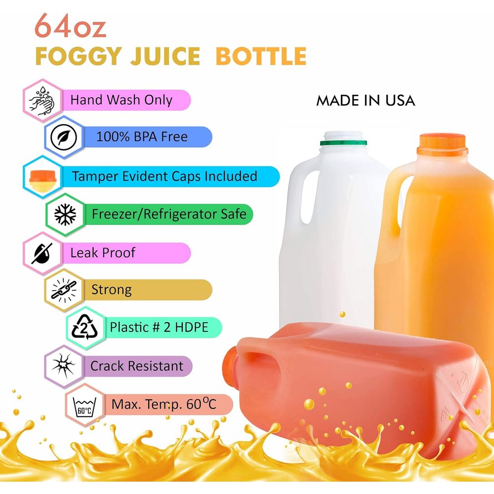 64 oz Tamper-Evident Plastic J - Meal Prep Juice Bottles avis et prix