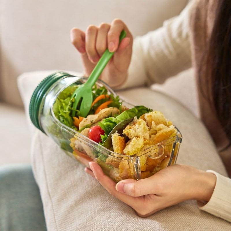 Salad Pod Salad Jars with Lids - Meal Prep Jars With Lids avis et prix