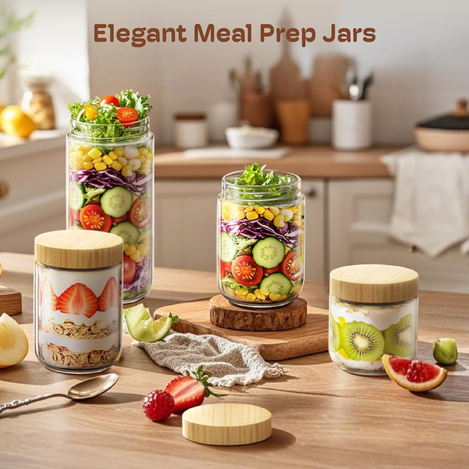 4 Pack 10oz Overnight Oats Con - Meal Prep Jars With Lids avis et prix