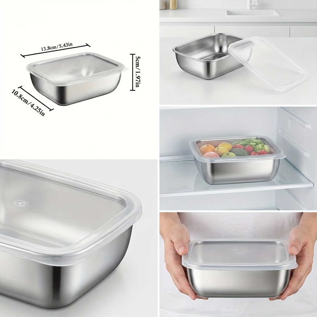 5PCS Stainless Steel Food Stor - Meal Prep Recipes avis et prix