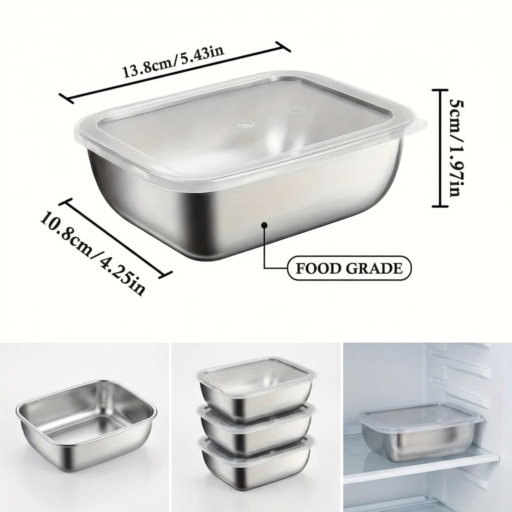 5PCS Stainless Steel Food Stor - Meal Prep Recipes avis et prix