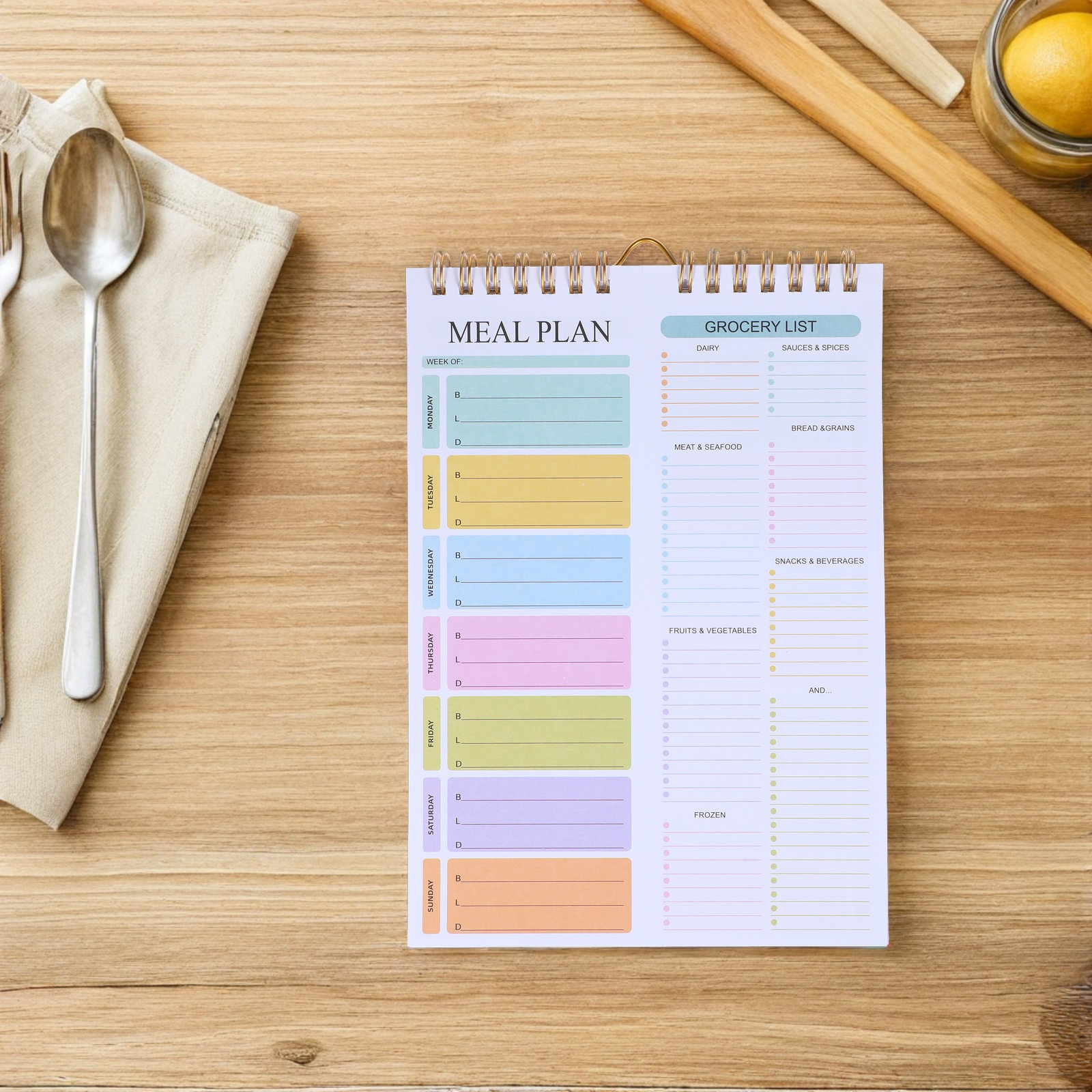 A5 Spiral Weekly Meal Planner  - Meal Prep Grocery List avis et prix