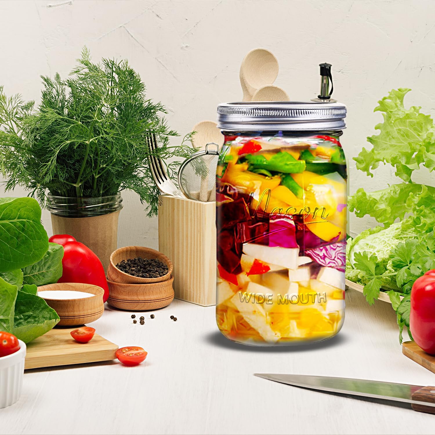 Jars 32 oz,12 Pack Quart Wide  - Meal Prep Jars With Lids avis et prix