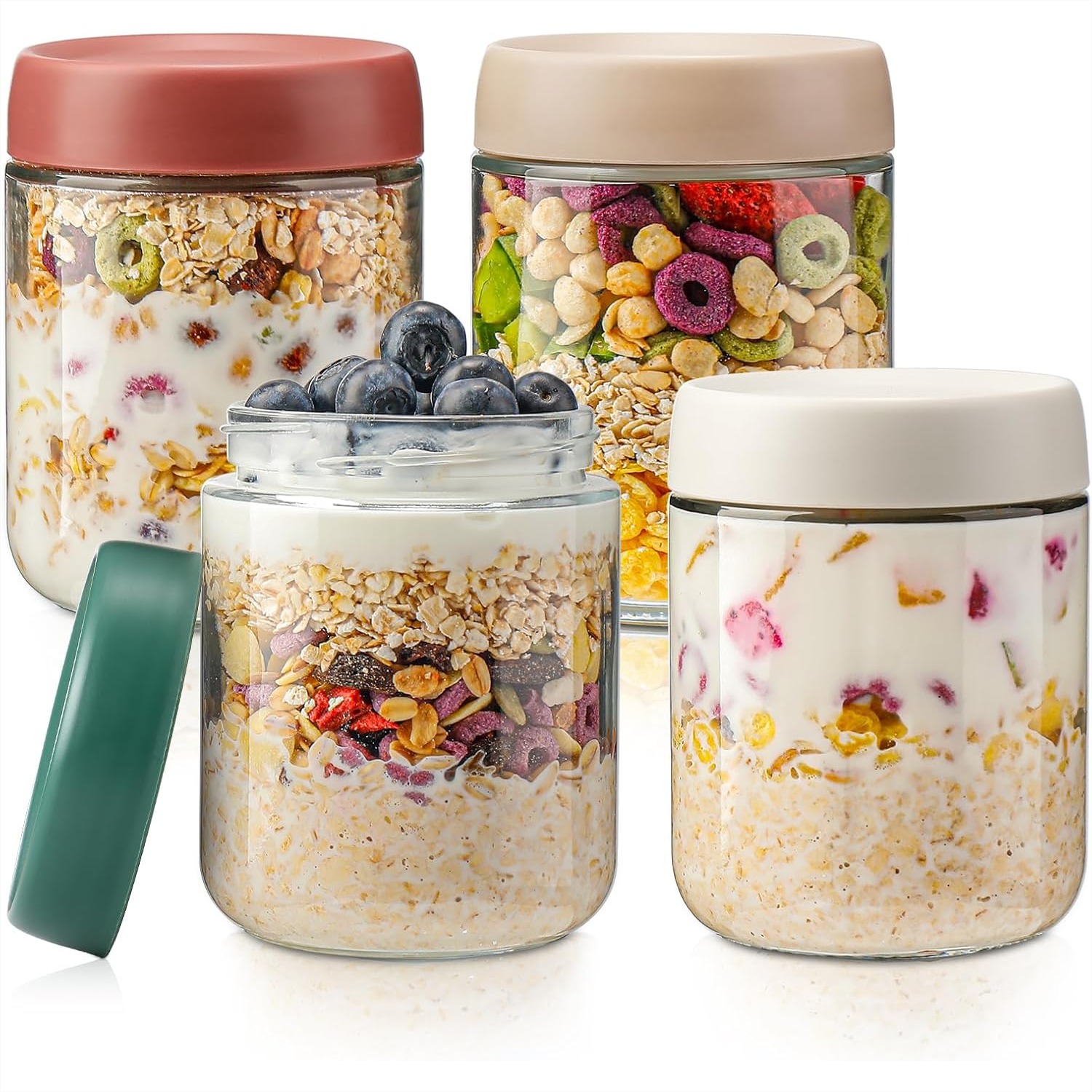 Glass Overnight Oats Container - Meal Prep Jars With Lids avis et prix