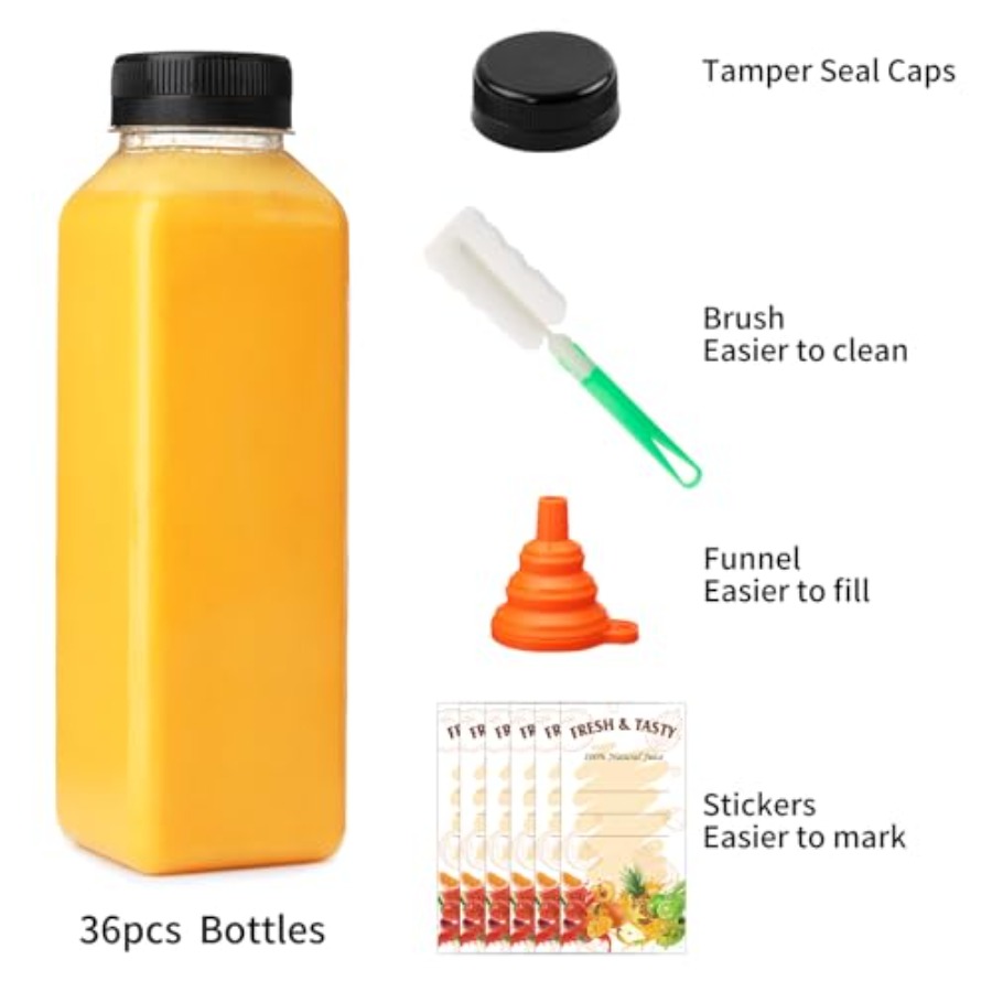 202636pcs 16oz Empty Plastic J - Meal Prep Juice Bottles avis et prix