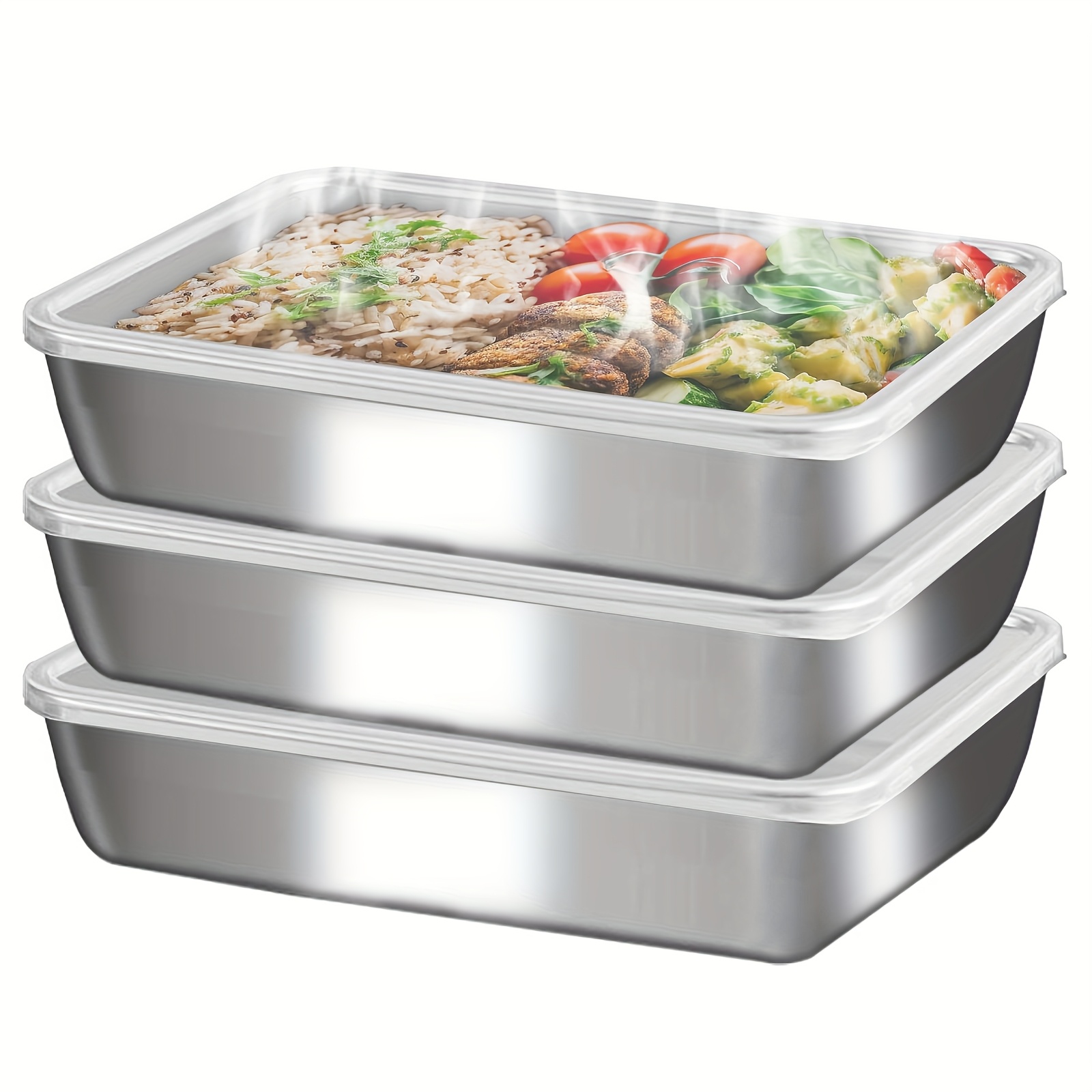 3pcs Stainless Steel Food Cont - Meal Prep Container avis et prix
