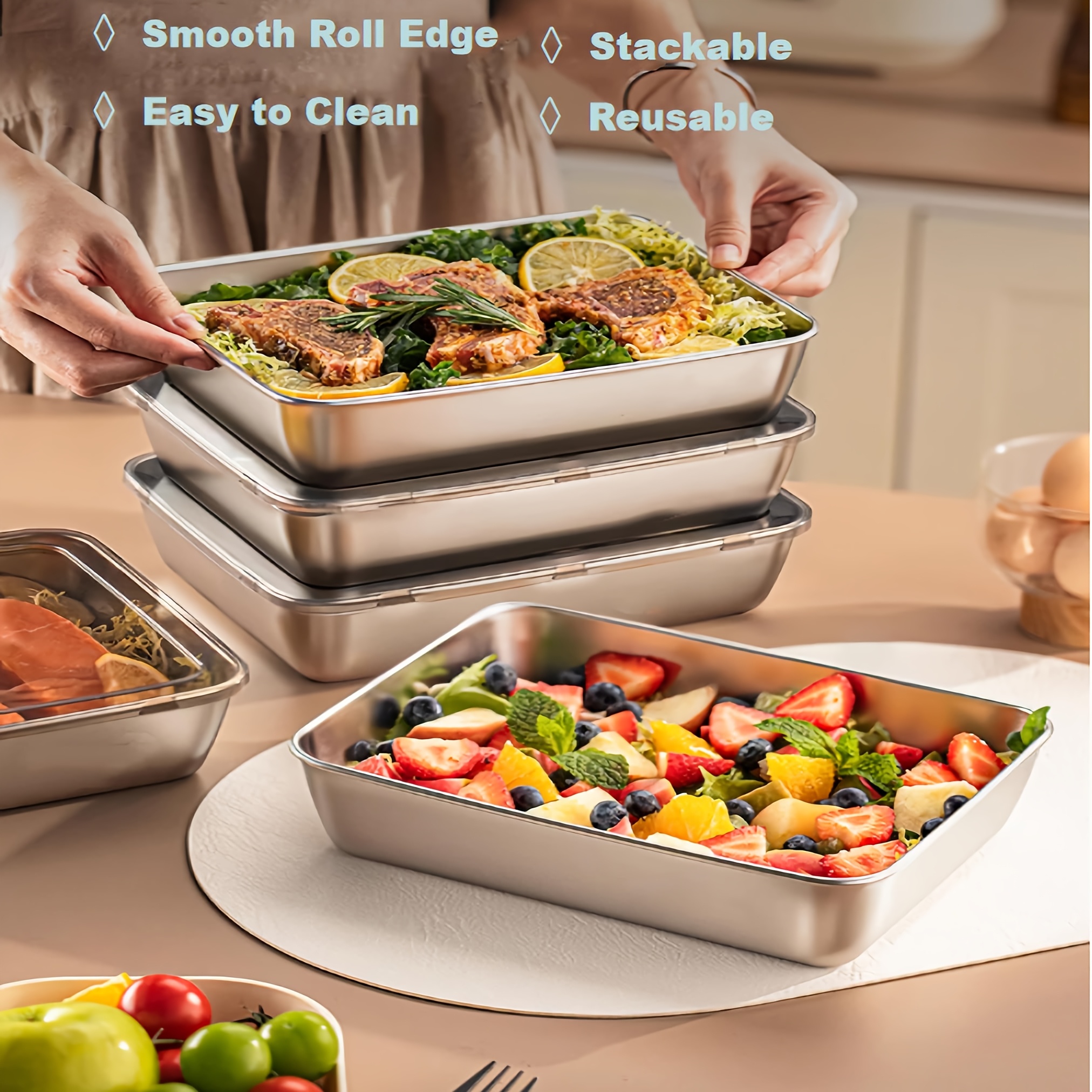 3pcs Stainless Steel Food Cont - Meal Prep Container avis et prix