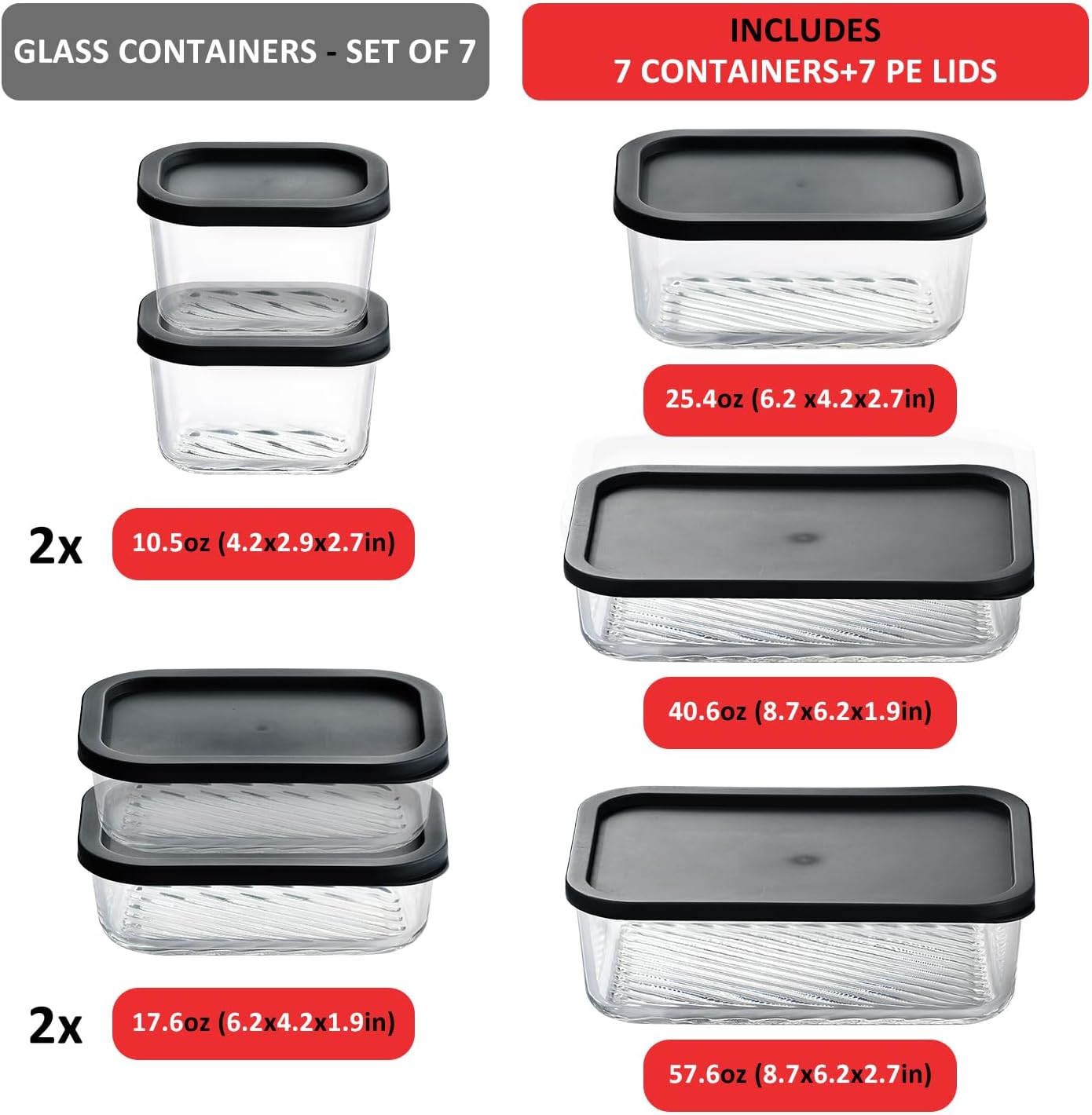 7 Pack Glass Meal Prep Contain - Meal Prep Container avis et prix