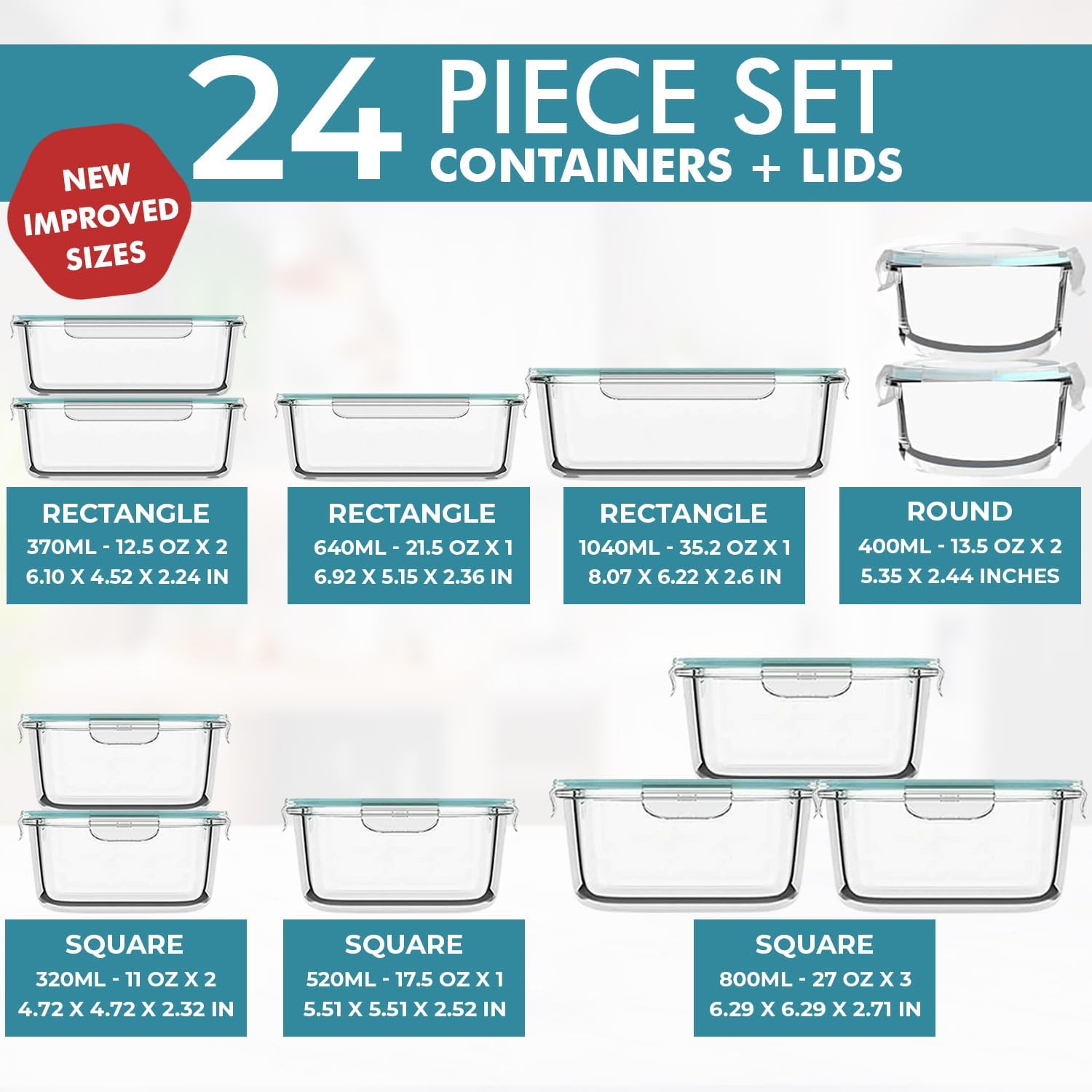 24 Pc Airtight Glass Food Stor - Meal Prep Container avis et prix