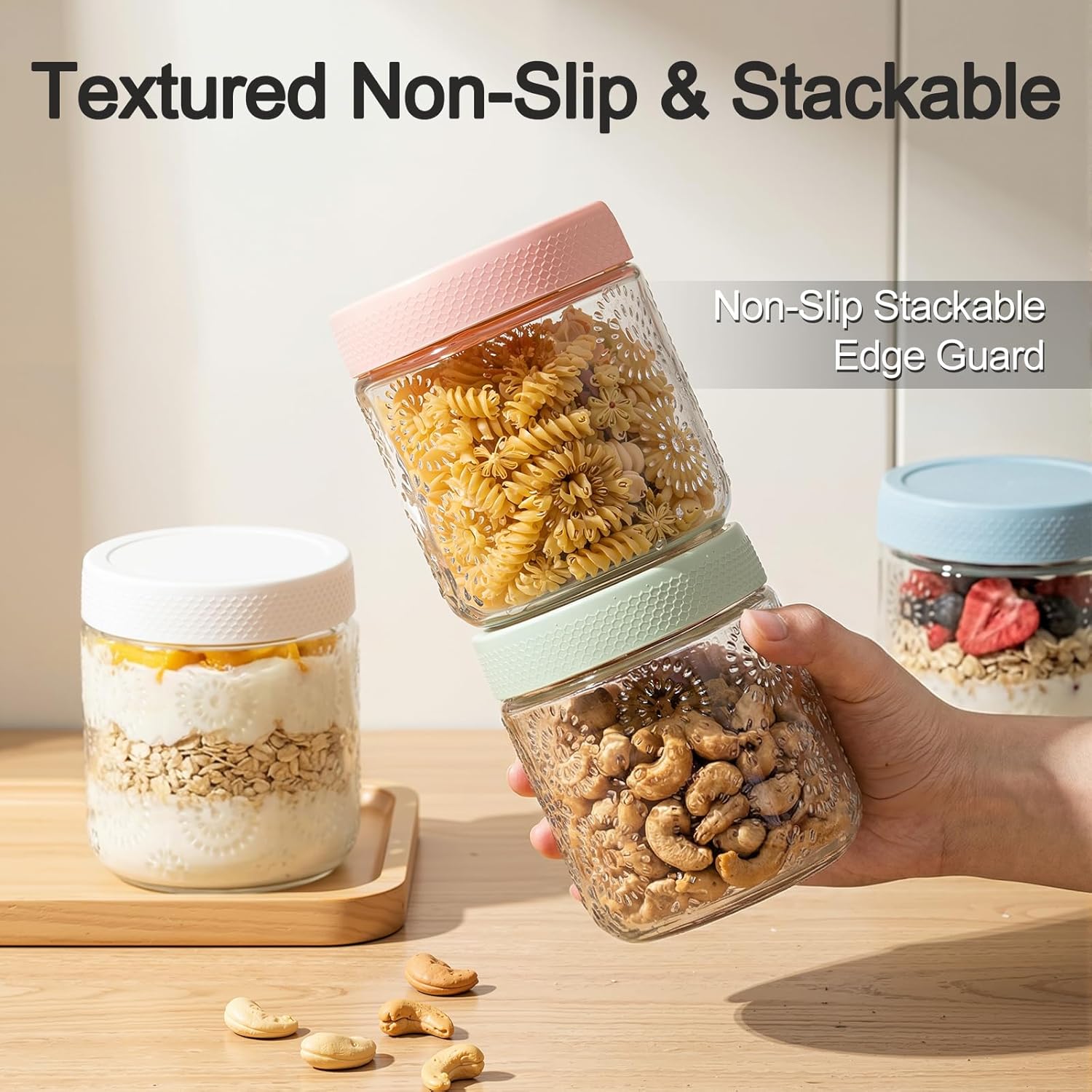 6 Pack 16 oz Overnight Oats Co - Meal Prep Jars With Lids avis et prix