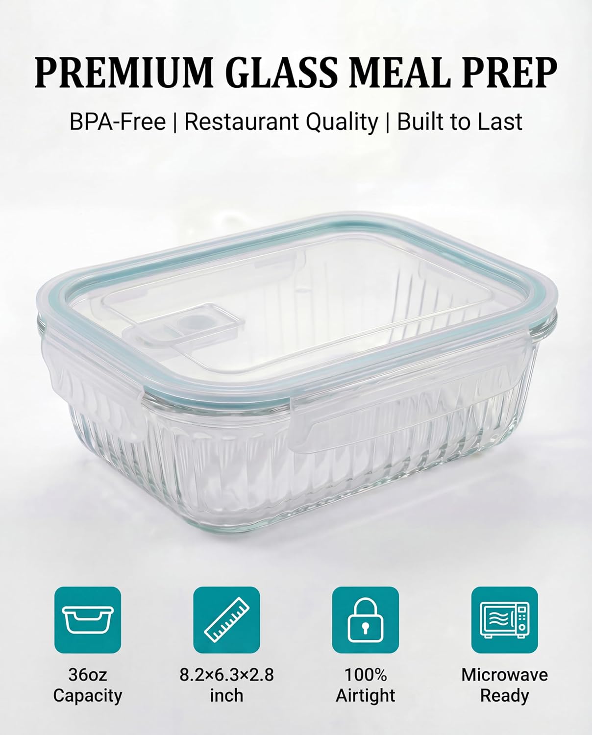 5-Packs, 36 Oz Glass Meal Prep - Meal Prep Container avis et prix