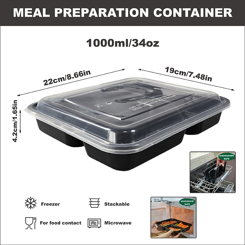 3-Compartment 34 Oz/1000 Ml, 1 - Meal Prep Recipes avis et prix