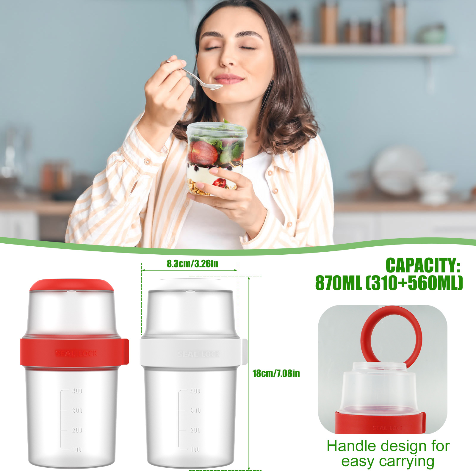 2Pcs Breakfast Oatmeal Cups Ce - Meal Prep Recipes avis et prix